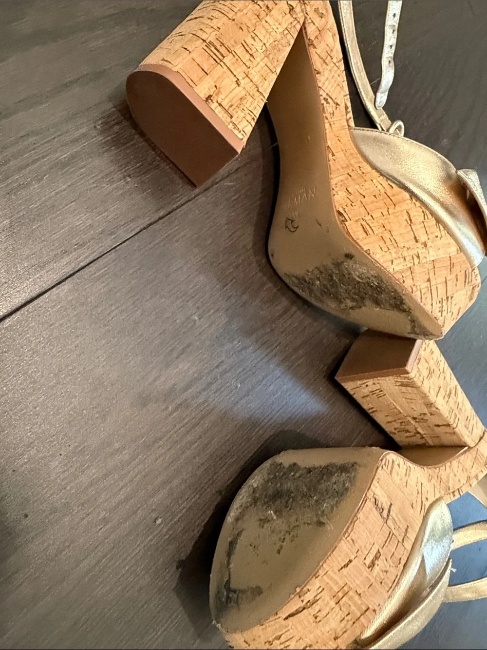 Alexandre Birman Metallic Gold Bow Platform Slingback Sandals